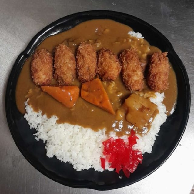 Deep Fried Oyster Curry on Rice.