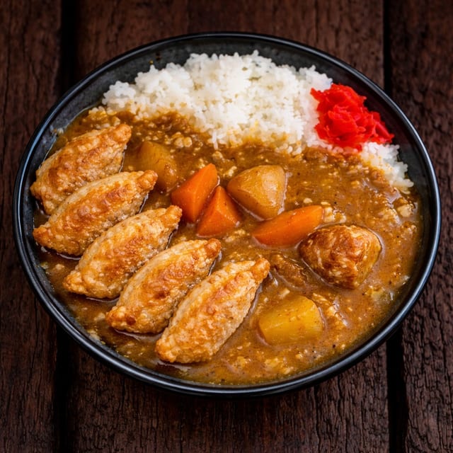 Deep Fried Gyoza Curry Rice.