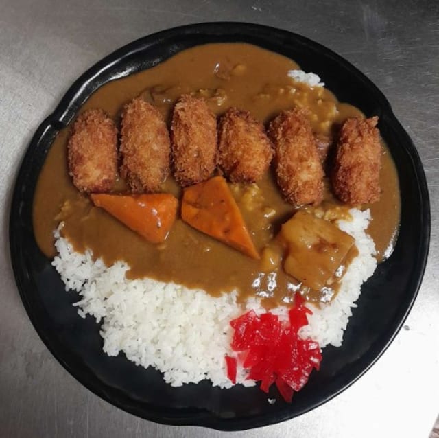 Deep Fried Oyster Curry on Rice.