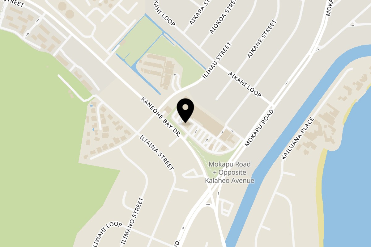Map showing the location of Daiichi Ramen Kailua on 25 Kaneohe Bay Dr Suite 103 in Kailua